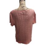 Connected Apparel  XL Top Blouse Peach Pink Crinkle Short‎ Sleeve USA Made Photo 1