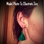 Handmade Tassel Earrings Green Boho USA NEW Cottagecore Light Weight Photo 4