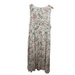 Frye Dress Dress 2XL Plus Size Cream Pink Floral Button Front Midi Botanical Photo 1