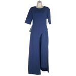 Kay Unger  Davina Stretch Walk Thru Jumpsuit Midnight Blue Size 4 Photo 5