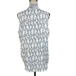 Ann Taylor  Large Top Geometric Sleeveless Lightweight Button V-Neck Tie Scarf Photo 3