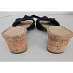 Crown & Ivy Novel Navy Wynnie Heeled Slide sandals Size 7.5 cork & silvery heel Blue Photo 3