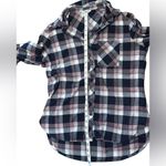 Orvis Purple Blue Plaid Flannel Button-Up Shirt | Size M Photo 5