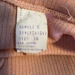 VTG Skirt Pink with Silver Metallic Pinstripe Front Pockets Size 14 Photo 4