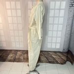 Gap Ivory White Belted Button Front Wide Leg Corduroy Jumpsuit Size 16 Tall Photo 9