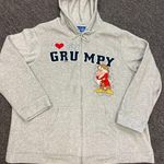 Disney I Love Being GRUMPY Vtg 90s Gray Activewear Fleece Zip Hoodie Size 3X Photo 12