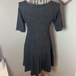 Ganni Anthropologie Threaded Trails Winter Jersey Swing Dress Size MP Charcoal Photo 1