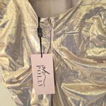 Oh Polly NWT Dalilah Metallic Maxi Gown Hooded A Light Gold Women's Size US 10 Photo 9
