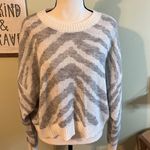 American Eagle  Outfitters gray white cheetah print wool blend sweater Photo 0