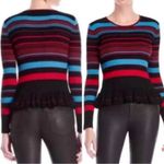 Torn By Ronny Kobo Striped Flare Long Sleeve Shirt Size M Photo 7