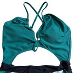 Cupshe NWT Swimsuit Green Palm Cutout Keyhole One Piece Medium Sexy Strappy Photo 1