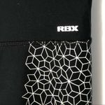 Reebok Black and White Cropped Capri Leggings Medium | Athletic Workout Tights Photo 2