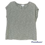 J. Jill Woman’s Short Sleeve Striped Casual Tee Size Small Black Photo 0