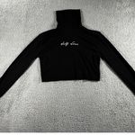 Forever 21 Turtleneck Women Medium Self Love Cropped Long Sleeve Pullover Shirt Photo 1