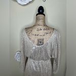 NTM: Silver Sequin Mini Dress Surplice V Photo 12