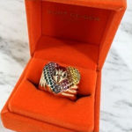 Kurt Geiger NWT Multi-color Crystal Eagle Ring Large Size 9 Rainbow Pave Photo 0
