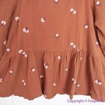 Madewell NEW Amie Floral Embroidered Lightspun Millbrook Peplum Top, 1X Photo 5