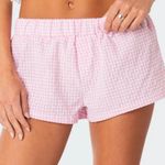 Edikted Pink Gingham Boxer  Shorts Photo 0