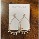 Anthropologie Marlyn Schiff Silver Tear Drop Beaded Earrings NWT Photo 1