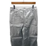 ANNIEWEAR DENIM Silver Metallic Wide Leg Cropped Pants Women's XL NWT Western Photo 3