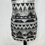 One Clothing One Love Clothing Sequin V-Neck Minidress Aztec Silver Black Gold Women's Sz M Photo 2