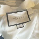 Alexis  Lindon White Jacquard Shirt Mini Dress Long Sleeve Cocktail Bridal Large Photo 6