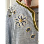 Mi Golondrina Blue Embroidered Midi Dress Mexican Artisan Size S Photo 5