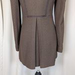 JACK  Puff Shoulder Poetcore Coat Jacket Herringbone Tweed Brown Small Photo 6