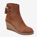 Jack Rogers Banbury Suede Wedge Booties in Camel, Size 9 New in Box $178 Photo 1
