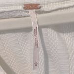 Free People Ice Cold Ribbed Top White Large 3/4 Sleeve Lace Up V Neck Boho Photo 3