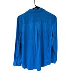 Equipment  NEW Vibrant Blue Button Down Blouse Photo 4