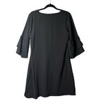 Belongsci Dress Womens Medium Black‎ V Neck Bell Sleeve Shift Mini Dress NEW Black Photo 2