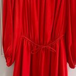 Lovers + Friends Red Satin Off-the-Shoulder Fit & Flare Dress Size Medium Photo 0