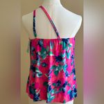 Bal Harbor NWT Pinks Blues White Floral Print Swim Top One Side Straps Sz M Pink Size M Photo 3