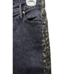 Black Orchid  Cindy Slant Fray Skinny Jeans Size 28 Black Cheetah Print Stripe Photo 1