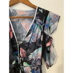 Hunter Bell  Printed Harrison Dress Midi Button Front Flutter Ruffle Sleeves 0 Photo 9