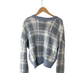 Cupcakes and Cashmere Cupcakes and Cashmere Women's Blue Plaid Knit Button Down Cardigan Sweater Photo 6
