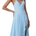 Faviana  Blue Ruffle Skirt Gown in Size 2 Photo 1