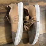 Torrid -branded sneakers nude/blush fabric upper, gold glitter toe cap Size 11W Photo 1