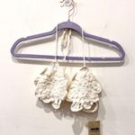 Cult Gaia  Eshe Crochet Knit Halter Neck Swim Bikini Top Off White Women's Size S Photo 0