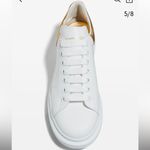 Alexander McQueen Metallic Gold & White Oversized Lace Up Sneakers Size 39 Photo 1