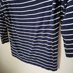 Dip Top Striped Navy White 3/4 Sleeves Crewneck Casual Neutral Comfy Staple Blue Size L Photo 2