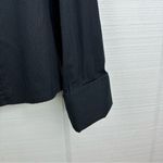 Anne Klein  Black Cotton Long Sleeve Button Up V-neck Top Blouse 10 Photo 2