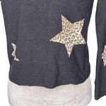 Chaser Leopard Animal Print Star Print Gray Hoodie Women’s Size XS Cropped Photo 6