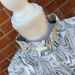 ZARA  Top Size S Long sleeved Khaki Green Cream Marble Print Mock/turtle Neck  Photo 2