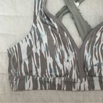 Joy Lab Green & Blue Zebra Print Racerback V Neck Sports Bra Size Small Photo 2