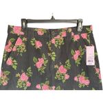 Wild Fable NWT Black Corduroy Short Skirt w/ Pink Flowers Size 10 Photo 2