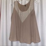 Maurice's Tan and beige lace tank top XL Photo 4