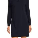 Calvin Klein NWOT Scuba Crepe Long Sleeve Mock Neck Bow Sheath Dress Photo 1