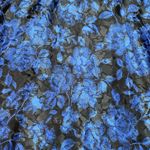 Vintage satin royal blue floral print midi skirt Size M Photo 3